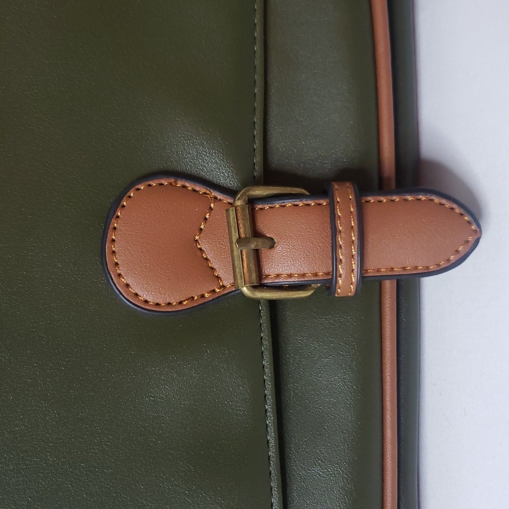 Princess Highway Satchel Bag Green Brown Adjustable Strap Shoulder Faux Leather - Picture 4 of 17